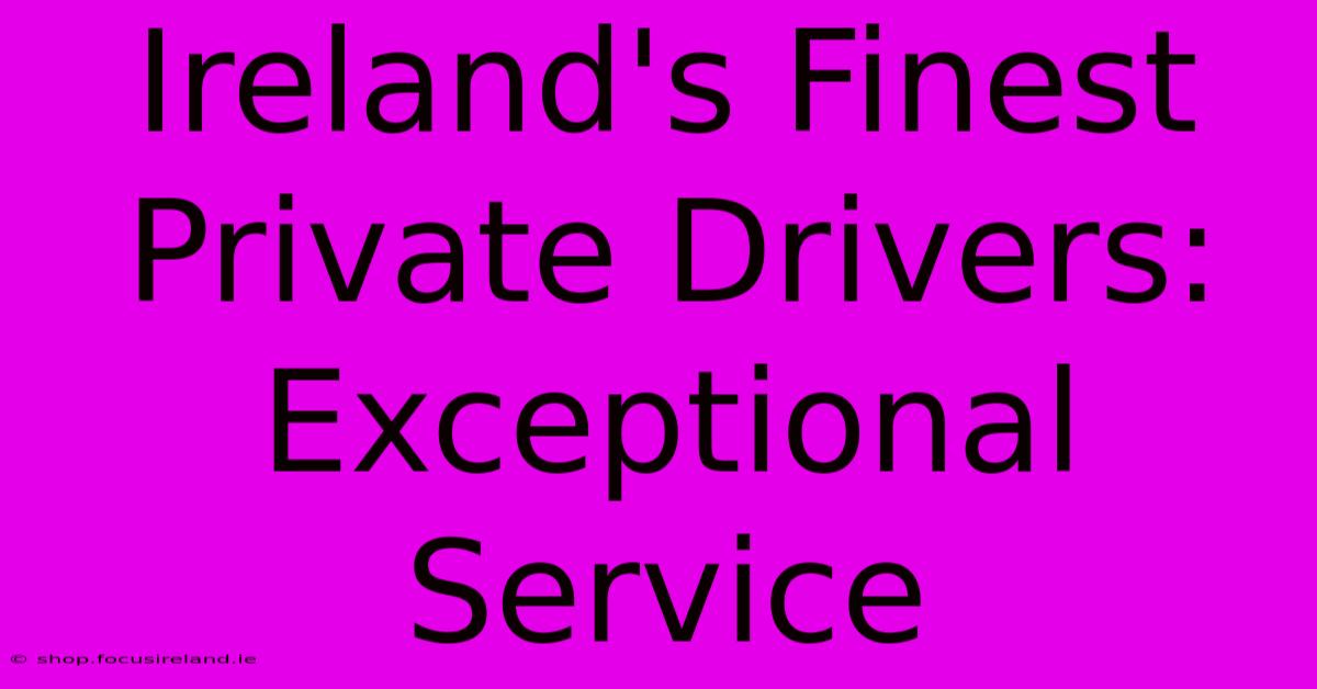 Ireland's Finest Private Drivers: Exceptional Service