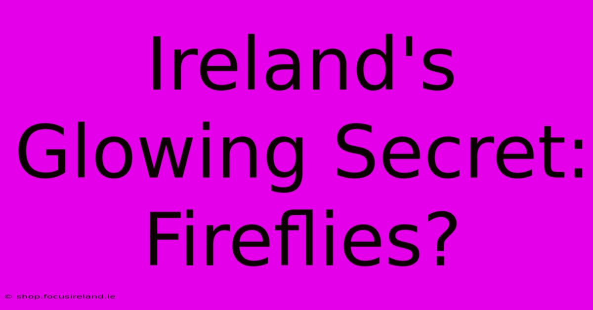 Ireland's Glowing Secret: Fireflies?