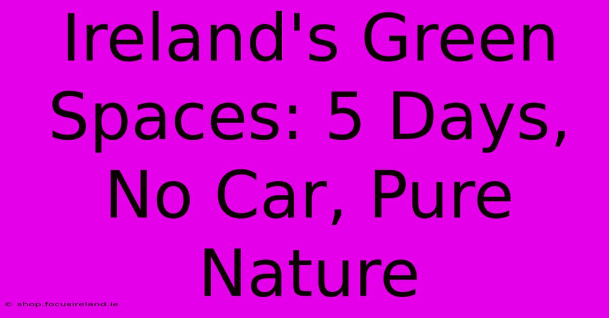 Ireland's Green Spaces: 5 Days, No Car, Pure Nature