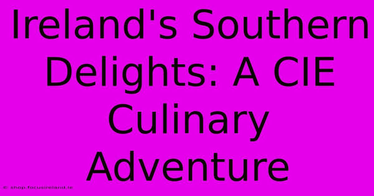 Ireland's Southern Delights: A CIE Culinary Adventure