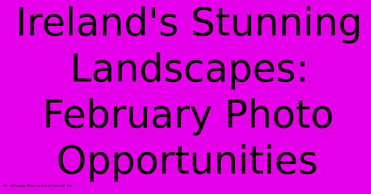 Ireland's Stunning Landscapes: February Photo Opportunities