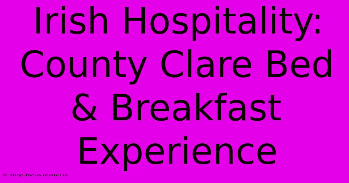 Irish Hospitality: County Clare Bed & Breakfast Experience