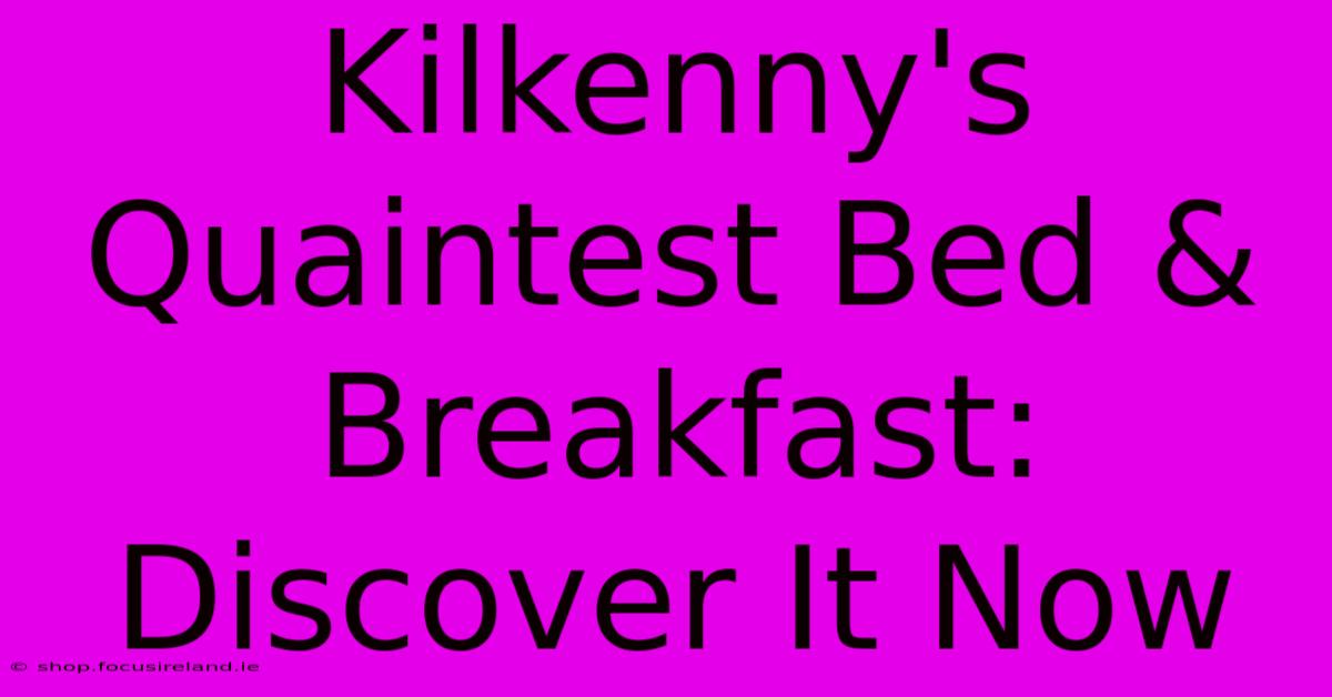 Kilkenny's Quaintest Bed & Breakfast: Discover It Now