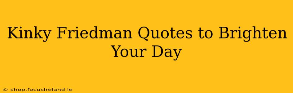 Kinky Friedman Quotes to Brighten Your Day