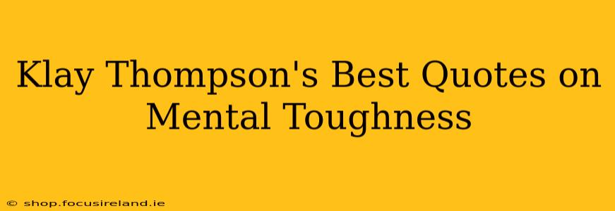 Klay Thompson's Best Quotes on Mental Toughness