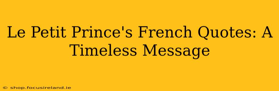 Le Petit Prince's French Quotes: A Timeless Message