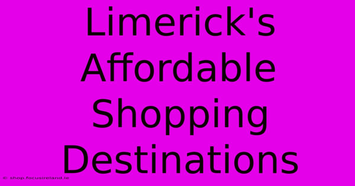 Limerick's Affordable Shopping Destinations