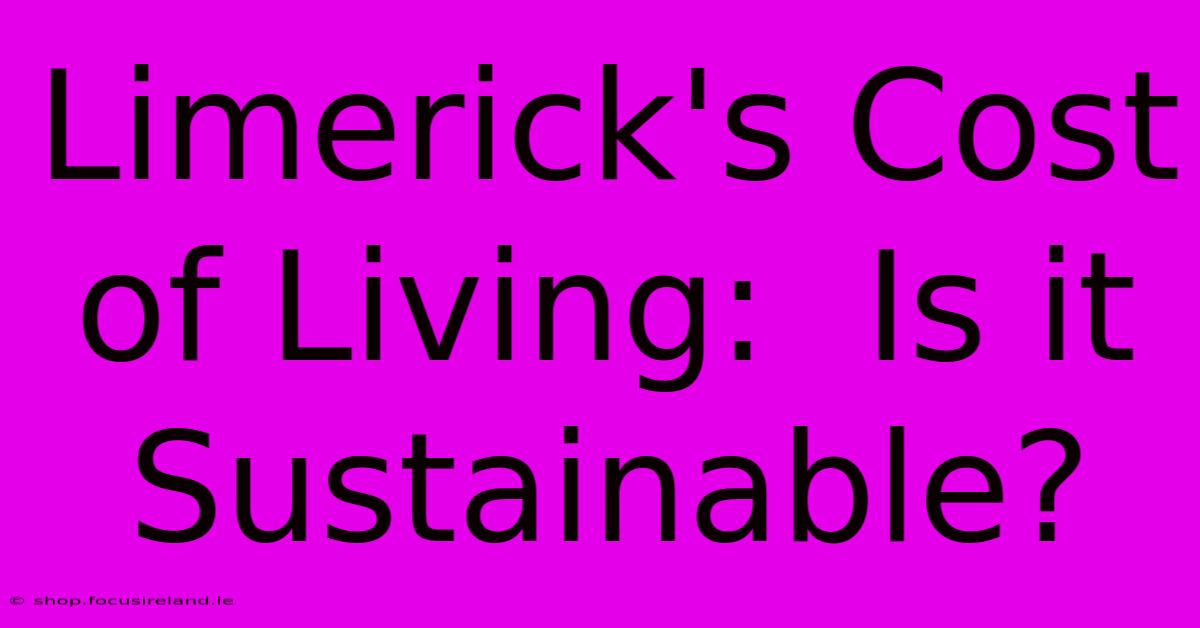 Limerick's Cost Of Living:  Is It Sustainable?