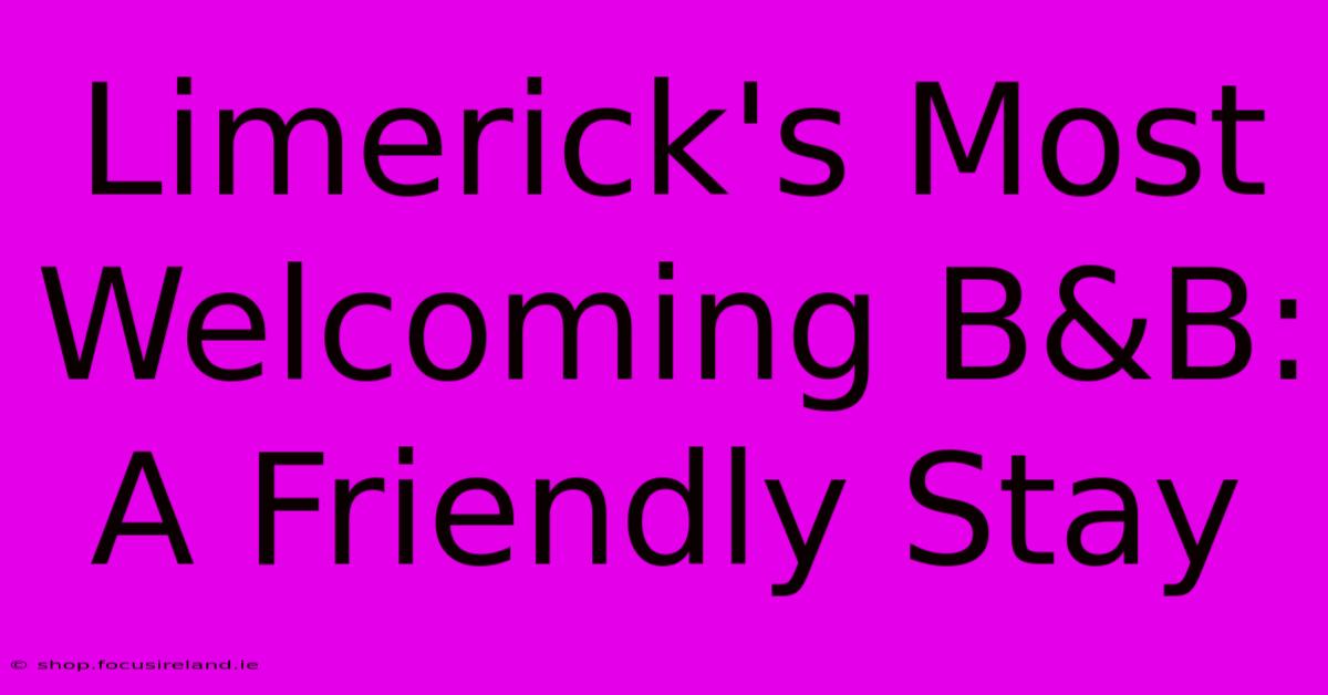 Limerick's Most Welcoming B&B: A Friendly Stay