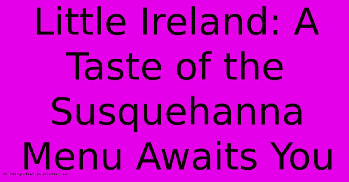 Little Ireland: A Taste Of The Susquehanna Menu Awaits You