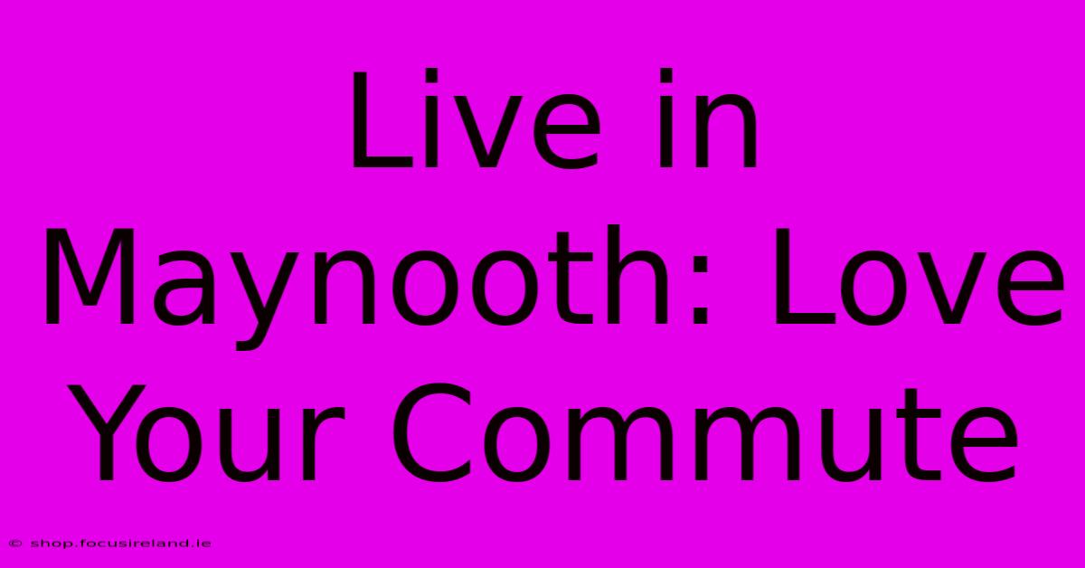 Live In Maynooth: Love Your Commute