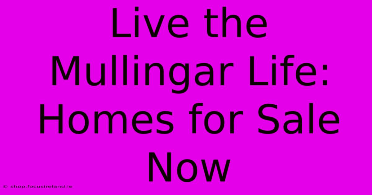 Live The Mullingar Life: Homes For Sale Now