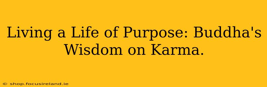 Living a Life of Purpose: Buddha's Wisdom on Karma.