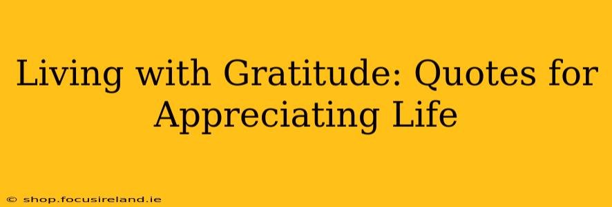 Living with Gratitude: Quotes for Appreciating Life