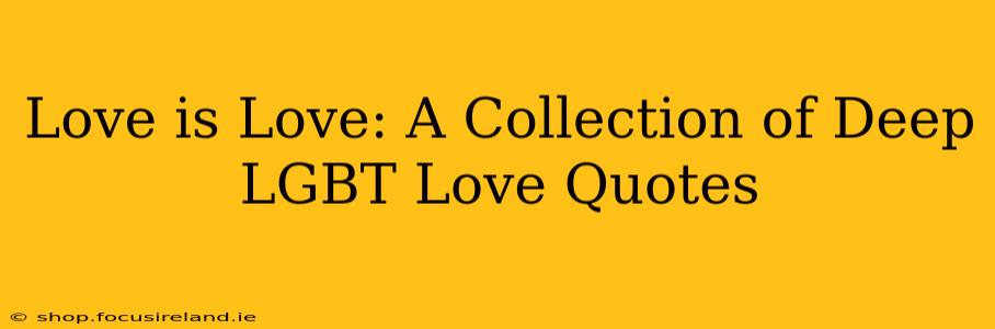 Love is Love: A Collection of Deep LGBT Love Quotes