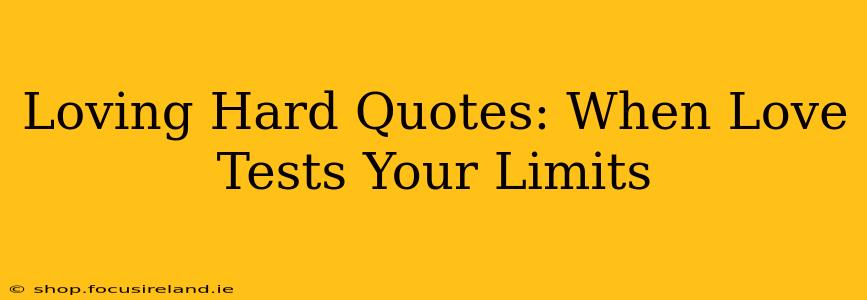Loving Hard Quotes: When Love Tests Your Limits