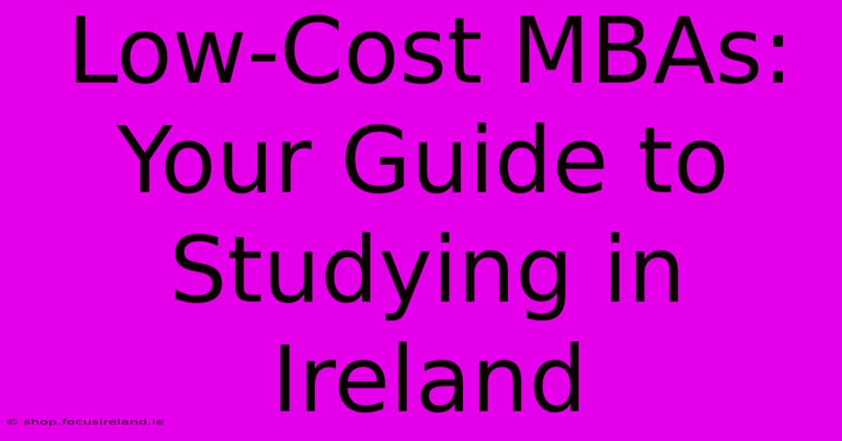 Low-Cost MBAs: Your Guide To Studying In Ireland