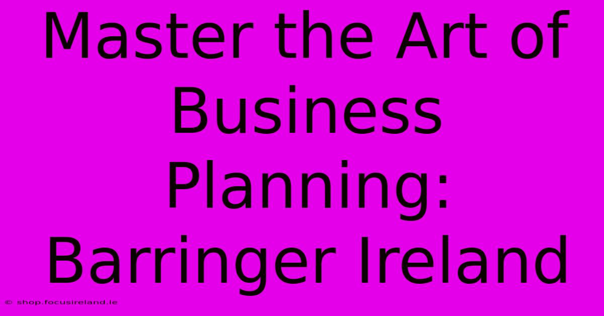 Master The Art Of Business Planning: Barringer Ireland