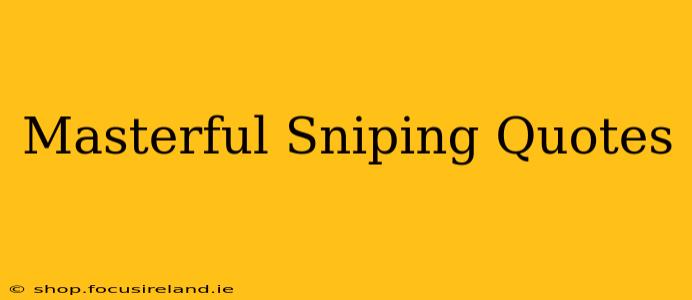 Masterful Sniping Quotes