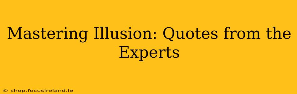 Mastering Illusion: Quotes from the Experts