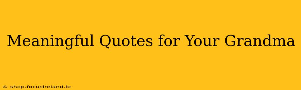 Meaningful Quotes for Your Grandma
