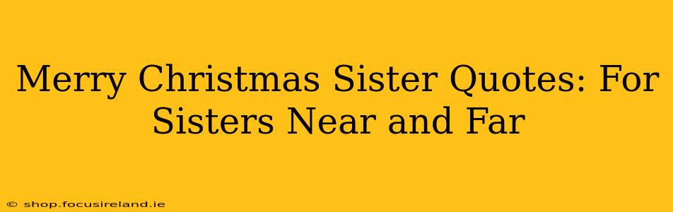 Merry Christmas Sister Quotes: For Sisters Near and Far