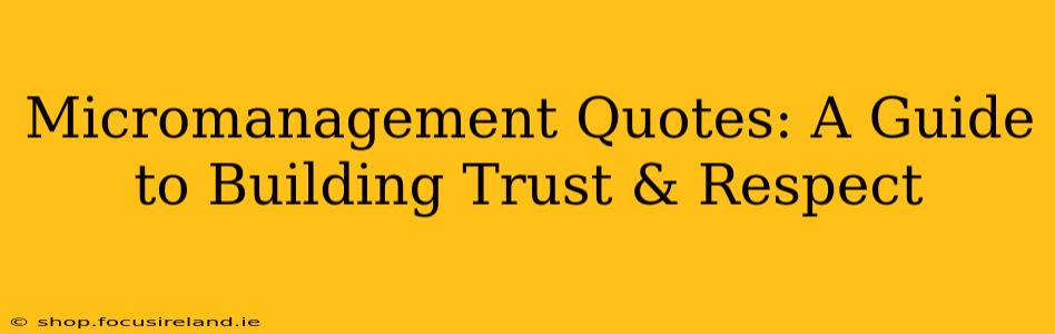 Micromanagement Quotes: A Guide to Building Trust & Respect