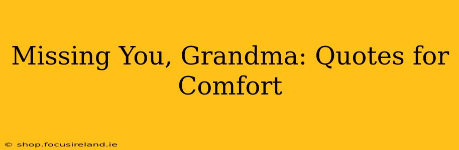 Missing You, Grandma: Quotes for Comfort