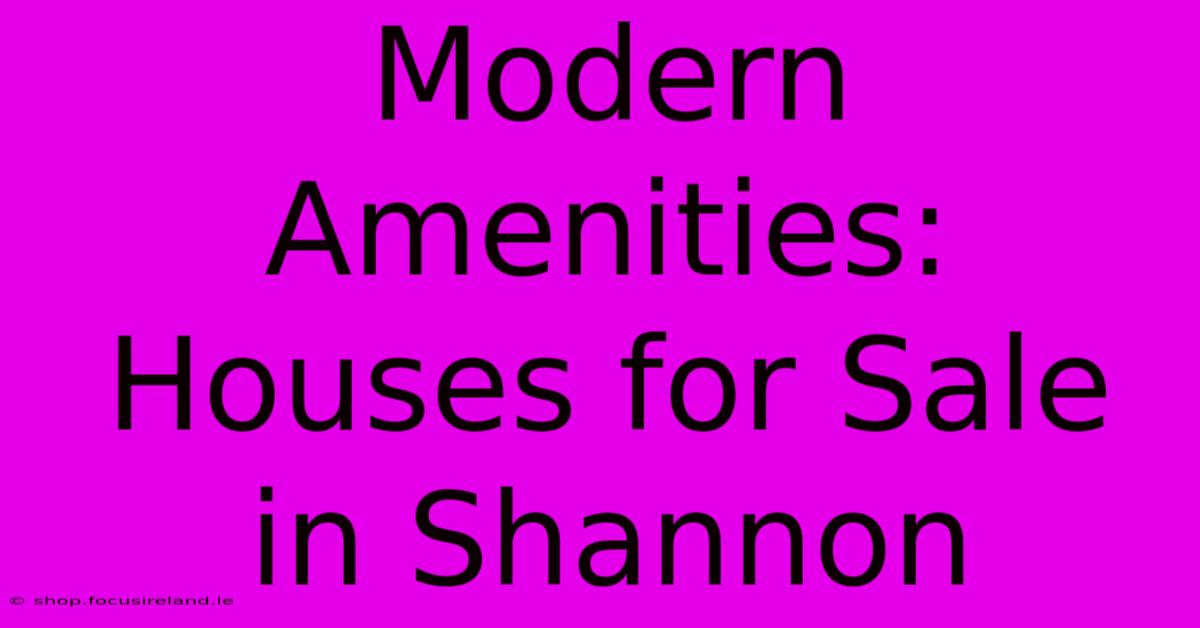 Modern Amenities: Houses For Sale In Shannon