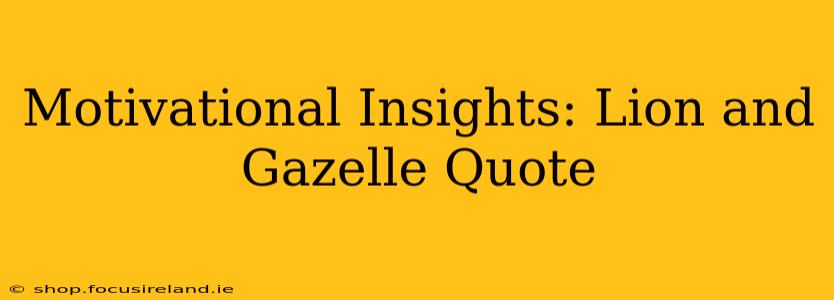 Motivational Insights: Lion and Gazelle Quote