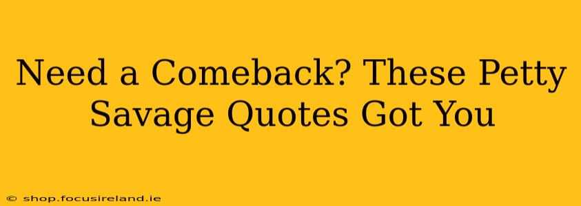 Need a Comeback? These Petty Savage Quotes Got You