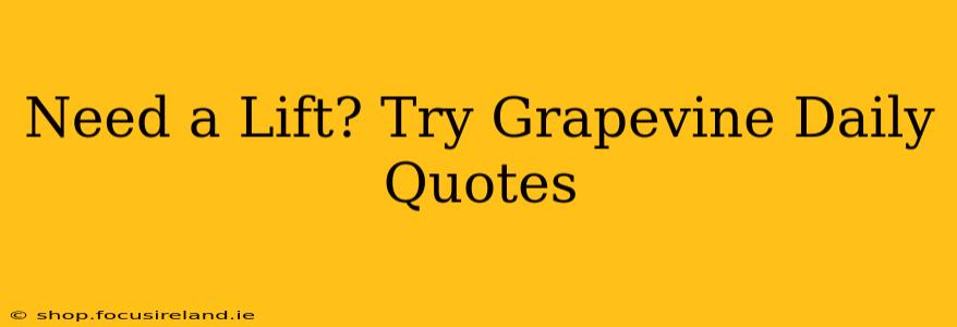 Need a Lift? Try Grapevine Daily Quotes