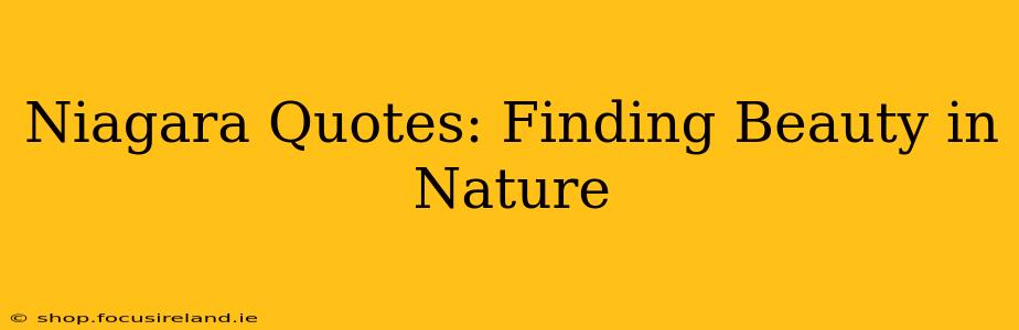Niagara Quotes: Finding Beauty in Nature