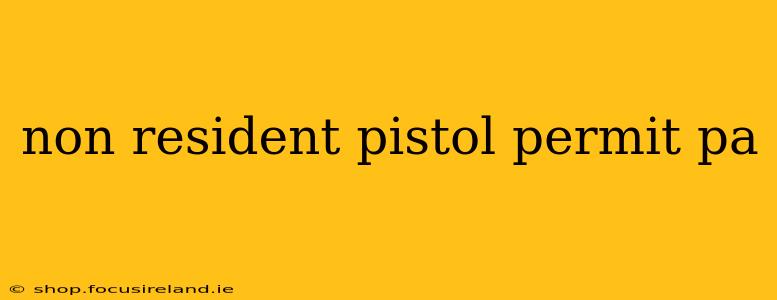 non resident pistol permit pa
