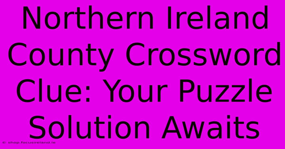 Northern Ireland County Crossword Clue: Your Puzzle Solution Awaits