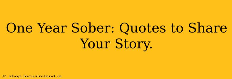 One Year Sober: Quotes to Share Your Story.