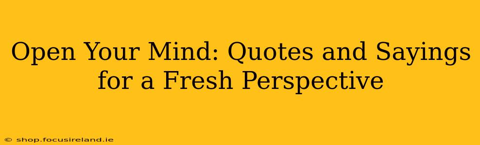 Open Your Mind: Quotes and Sayings for a Fresh Perspective