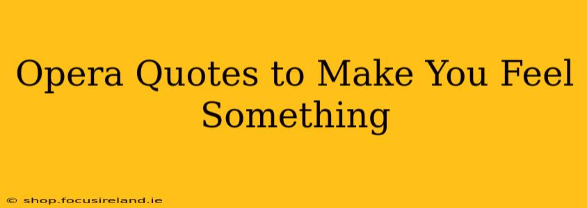 Opera Quotes to Make You Feel Something