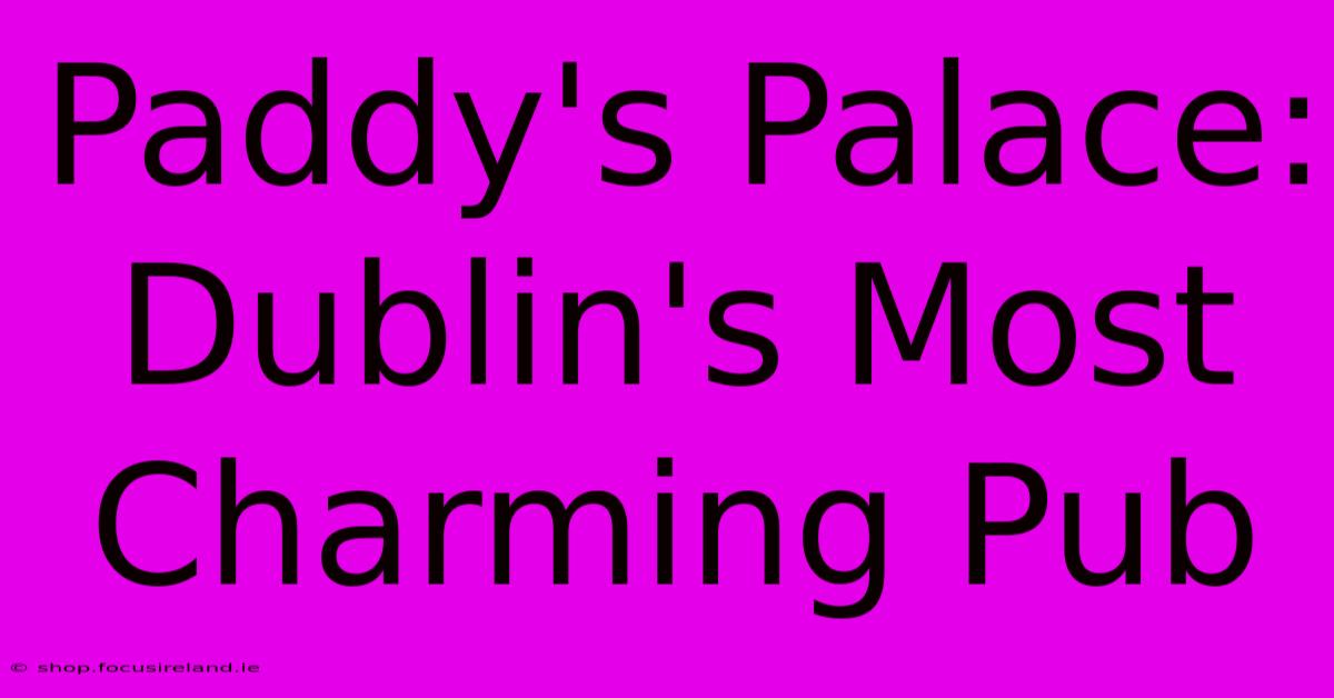 Paddy's Palace:  Dublin's Most Charming Pub