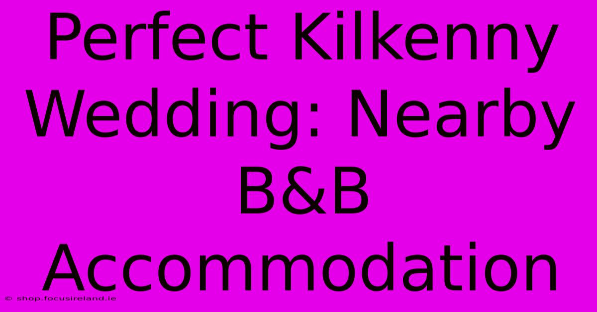 Perfect Kilkenny Wedding: Nearby B&B Accommodation