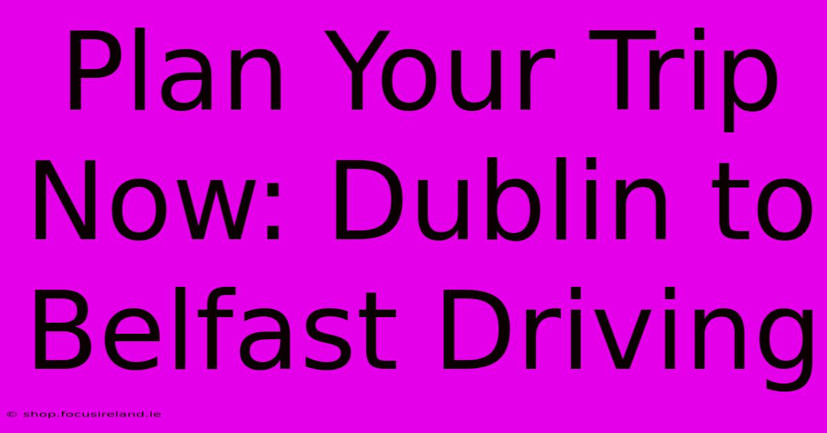 Plan Your Trip Now: Dublin To Belfast Driving