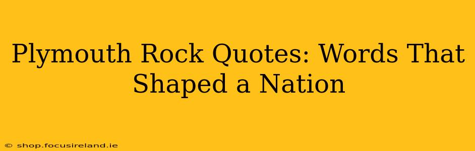 Plymouth Rock Quotes: Words That Shaped a Nation