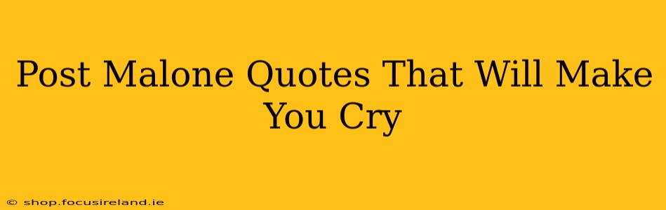 Post Malone Quotes That Will Make You Cry