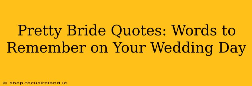 Pretty Bride Quotes: Words to Remember on Your Wedding Day