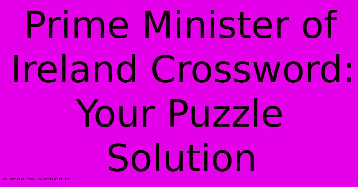 Prime Minister Of Ireland Crossword:  Your Puzzle Solution