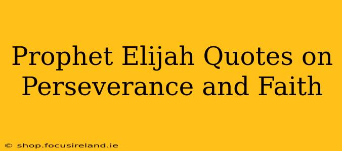 Prophet Elijah Quotes on Perseverance and Faith