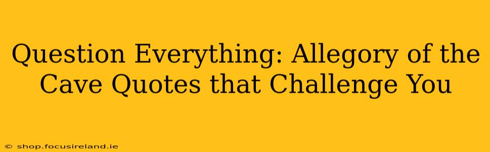 Question Everything: Allegory of the Cave Quotes that Challenge You