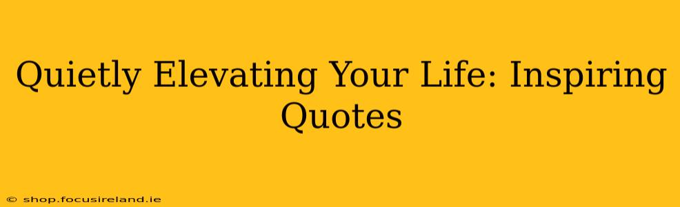 Quietly Elevating Your Life: Inspiring Quotes