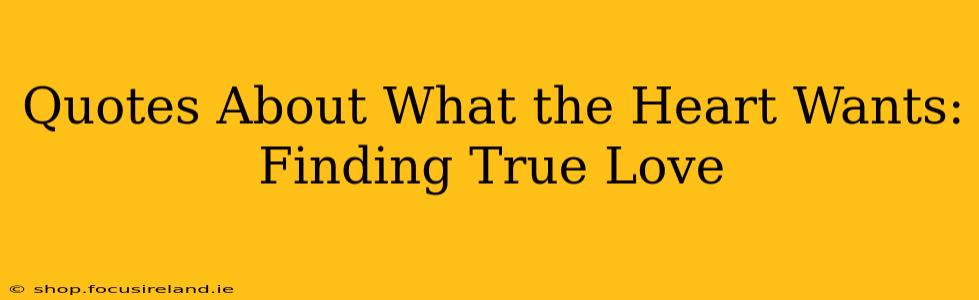 Quotes About What the Heart Wants: Finding True Love