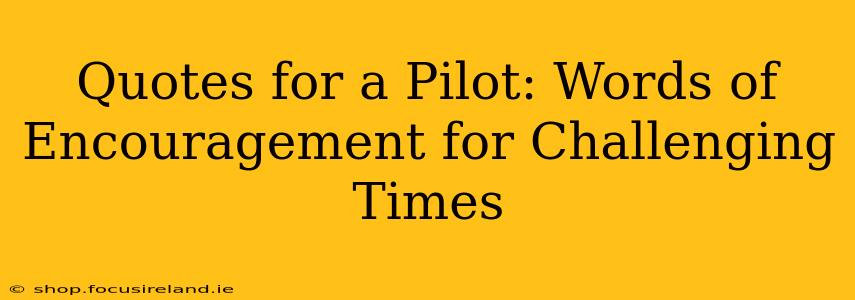 Quotes for a Pilot: Words of Encouragement for Challenging Times